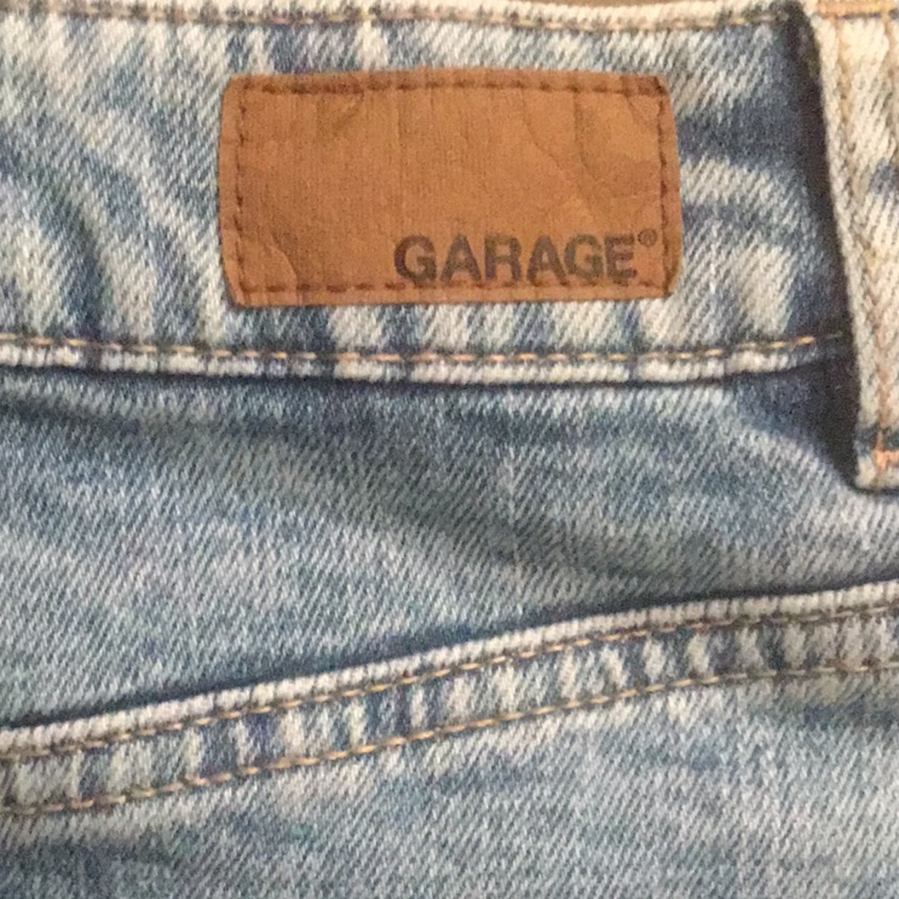Garage Light Blue Denim Zip-Front Mini Skirt - Picture 4 of 5